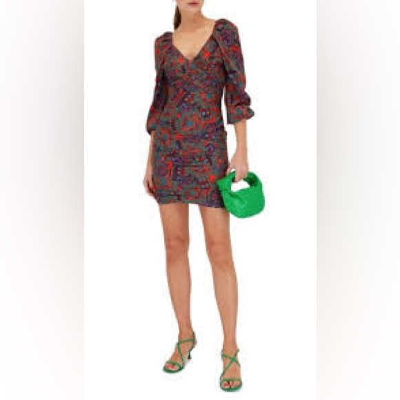 Veronica Beard Dresses & Skirts - NWT Veronica Beard Bellino Paisley Bubble Long Sleeve Silk Mini Dress 6 Coquette
